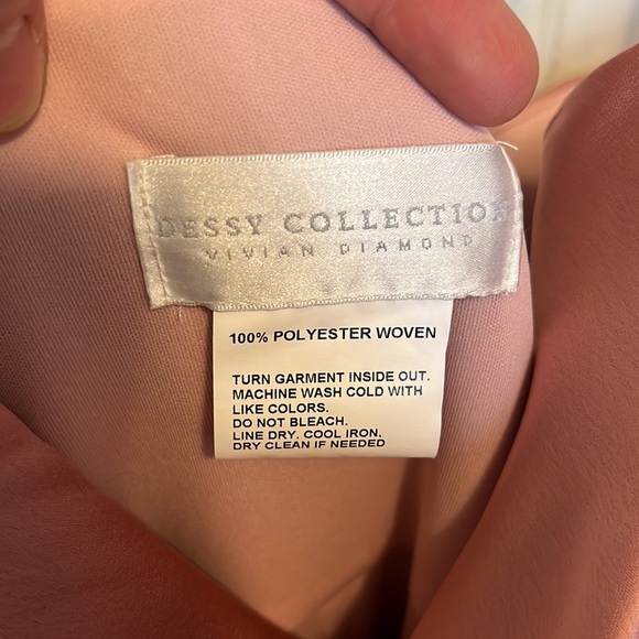 Dessy Collection Cowlneck Sleeveless Maxi Dress in Desert Rose Pink - Picture 7 of 11